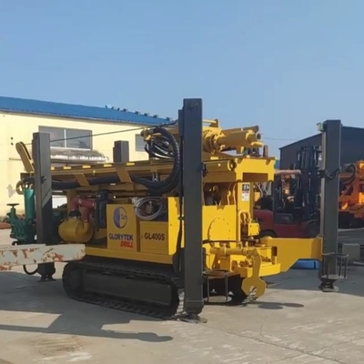 ديزل Gl400s 400m حفر آبار المياه آلة Dth الهيدروليكية الصلب المسار الهيكل