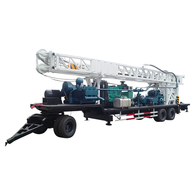 T-600 600m عمق البئر المياه حفر الجهاز المقطور 200-500mm قطر الثقب