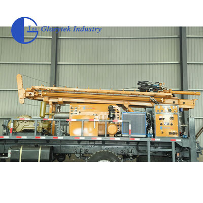 منصة حفر الحفر الكاملة الهيدروليكية Dongfeng 4X4 الشاحنة ، عمق 500m ، حجم الحفر 105-350mm