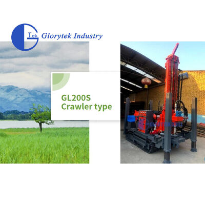 آلات حفر آبار هيدروليكية بالكامل بعمق 200 متر مع هيكل زاحف